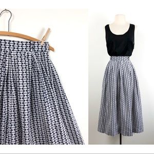 vintage 1950s print full skirt 50s rockabilly mod